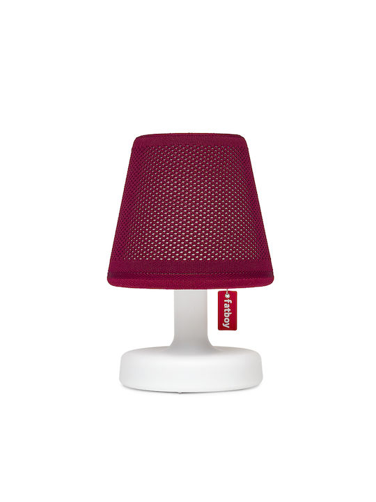Fatboy Table Lamp with Red Shade and White Base