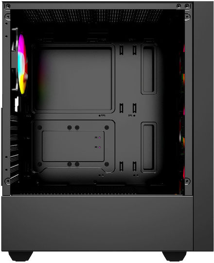 Gembird Fornax 4000 Геймърско бюро Midi Tower Компютърна кутия с RGB осветление Черен