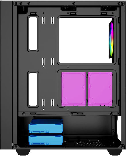 Gembird Fornax 4000 Геймърско бюро Midi Tower Компютърна кутия с RGB осветление Черен