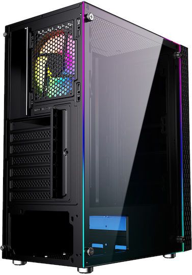 Gembird Fornax 2500 Gaming Midi Tower Κουτί Υπολογιστή με RGB Φωτισμό Μαύρο