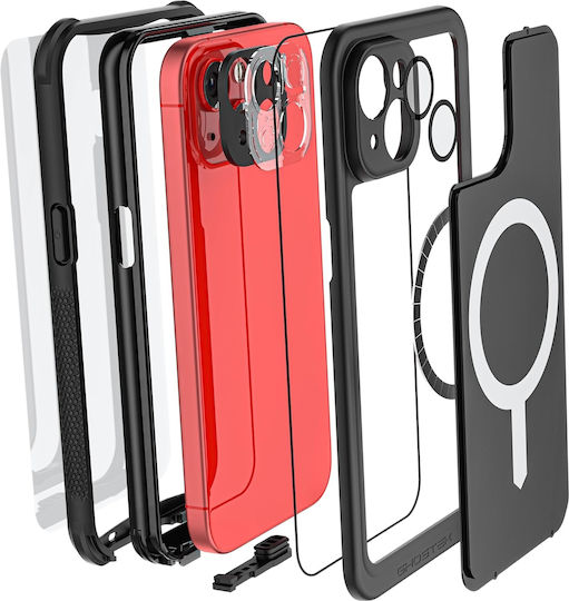 Ghostek Nautical 4 Back Cover Πλαστικό 0.68mm Αδιάβροχο Σετ με Τζαμάκι Μαύρο (iPhone 15)