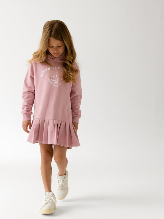 Alice Sweatshirt Kids Dress Long Sleeve Pink