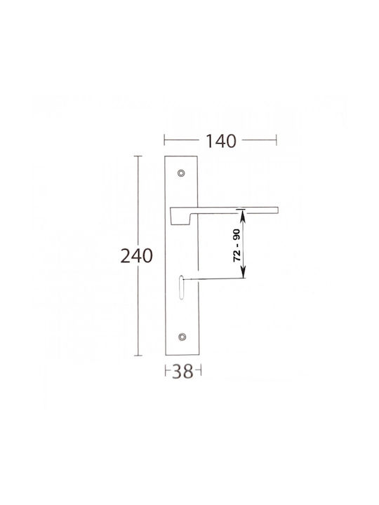 Convex Lever Front Door with Plate Right Ν1535 ICH-13518-ΠΌΜΟΛΟ-ΕΞΏΠΟΡΤΑΣ-ΔΕΞΊ Checkmate Black