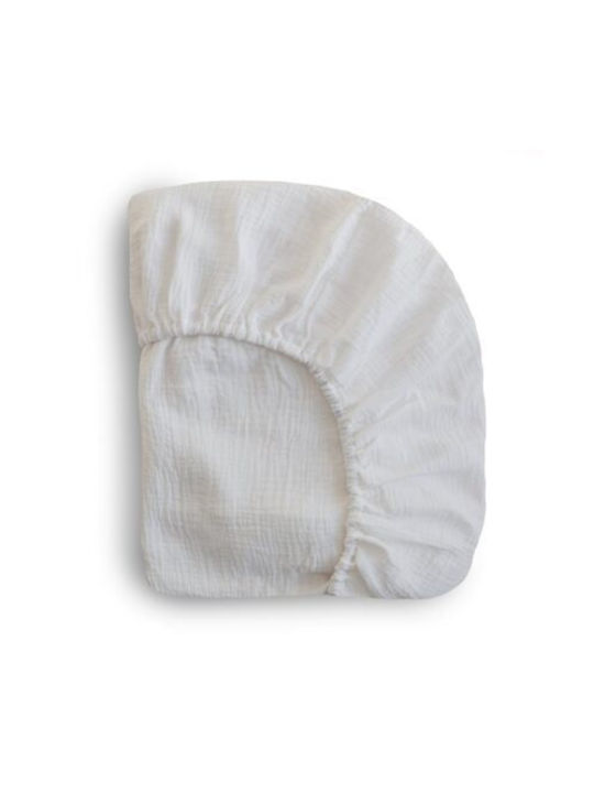 Mushie Baby Bettlaken Für Krippe Baumwolle Angepasst Weiß 60x120cm