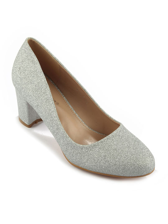 Fshoes Pumps mit mittelhohem Absatz Silber