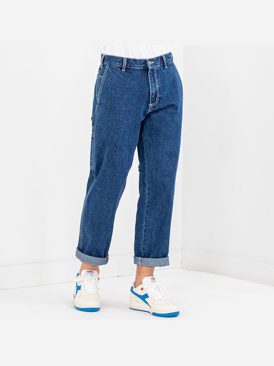 Obey Ανδρικό Παντελόνι Τζιν Relaxed Fit Straight Stonewash Indigo Obey Ανδρικό Παντελόνι Τζιν Relaxed Fit Straight Stonewash Indigo