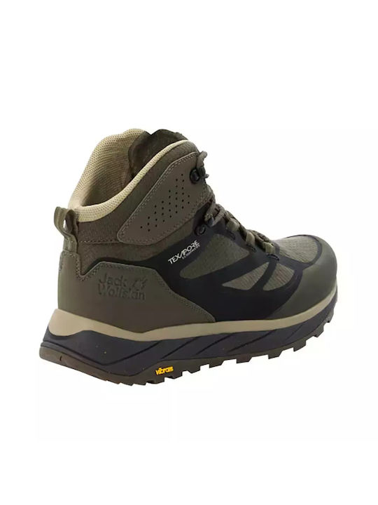 Jack Wolfskin Terraventure Ανδρικά Ορειβατικά Μποτάκια Αδιάβροχα Πράσινα