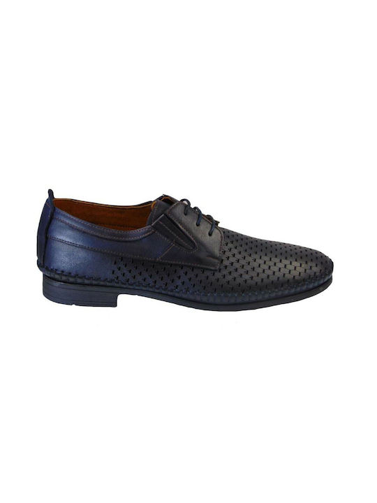 Paolo Massi Men's Leather Casual Shoes Blue