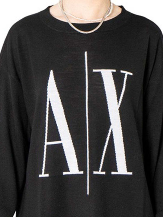 Armani Exchange Women's Long Sleeve Sweater Woolen Black