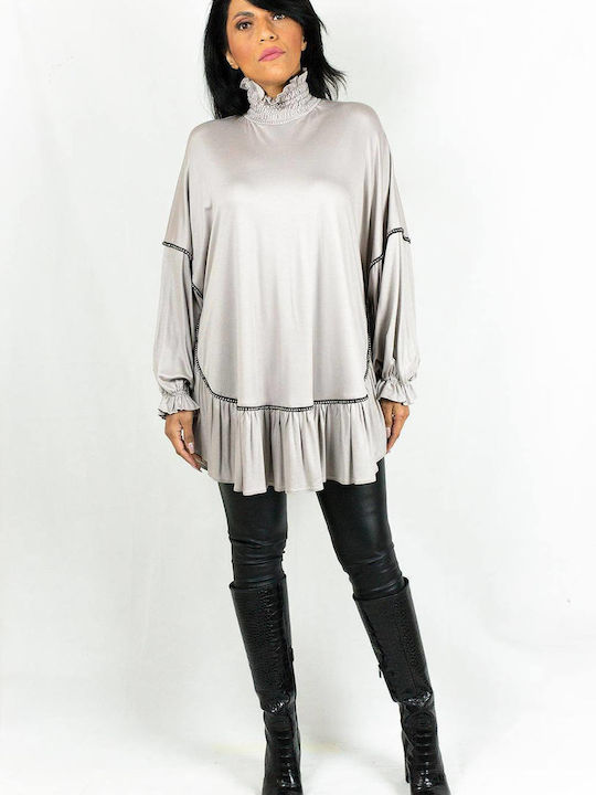 Avant Garde Women's Blouse Long Sleeve Brown