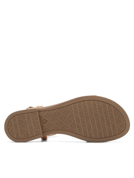 Flache Sandalen für Damen in Braun Farbe