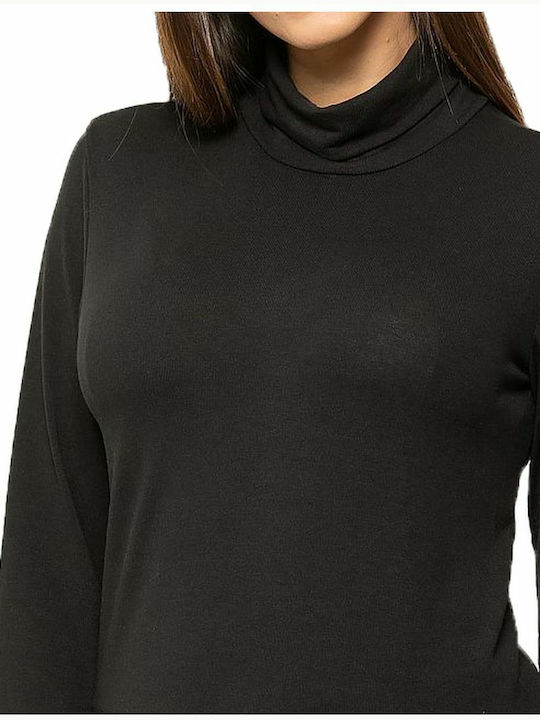 Damen Langarm Pullover Rollkragen Gray