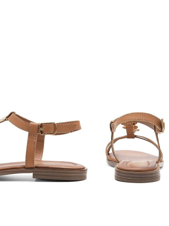 Flache Sandalen für Damen in Braun Farbe