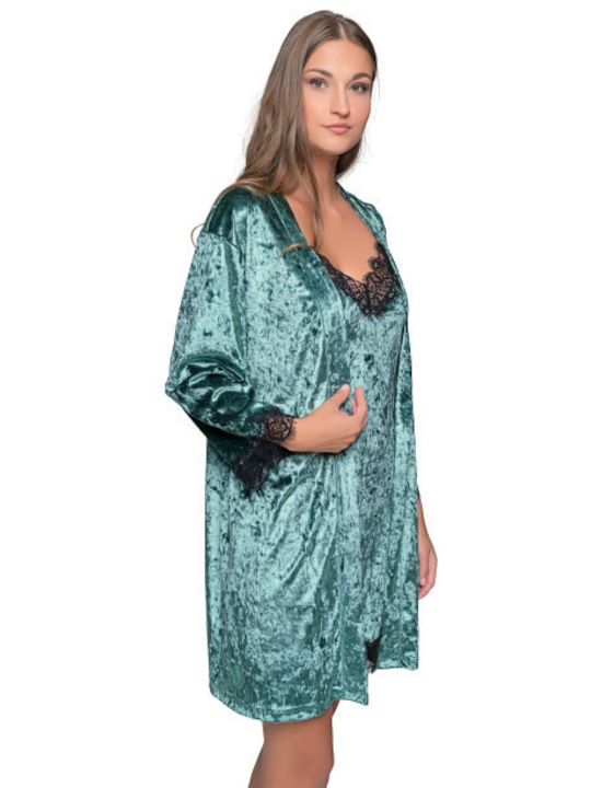 Milena by Paris Winter Women's Velvet Robe Ladi