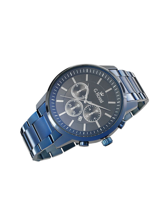 G.Rossi Watch Chronograph Battery with Metal Bracelet