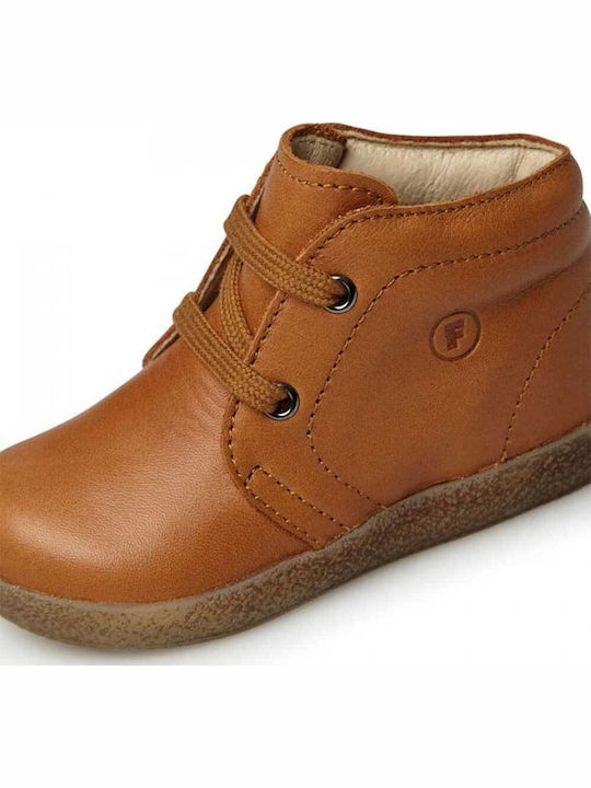 Lederne Kinderstiefeletten Braun