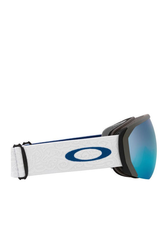 Oakley Flight Path L Mască de Schi și Snowboard pentru Adulți Albă cu Lentilă Transparentă