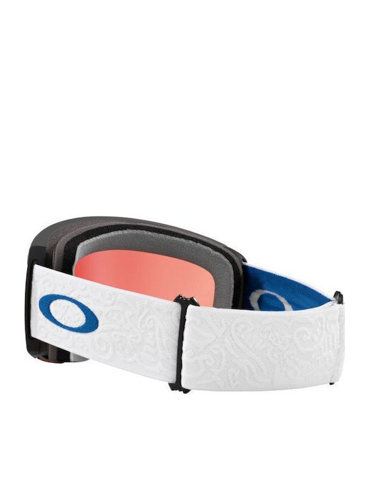 Oakley Flight Path L Mască de Schi și Snowboard pentru Adulți Albă cu Lentilă Transparentă