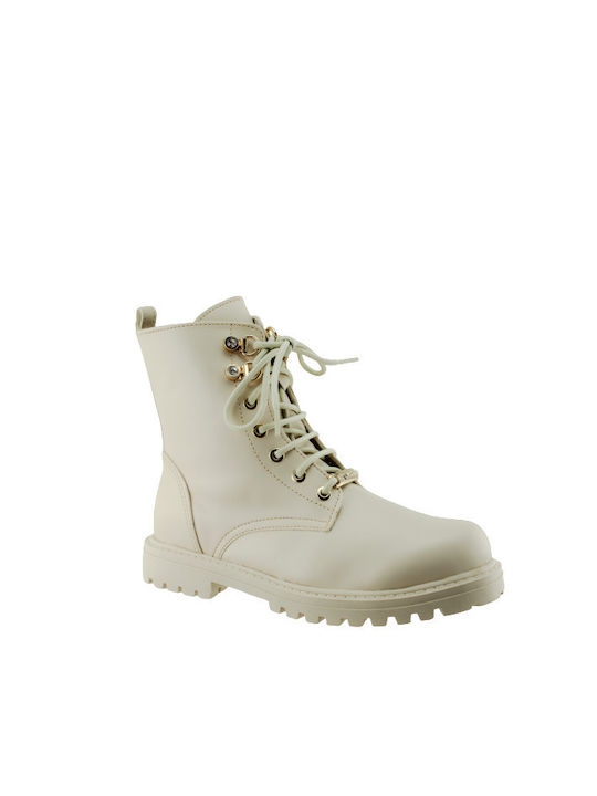 Scarpy Kids Boots with Zipper Beige