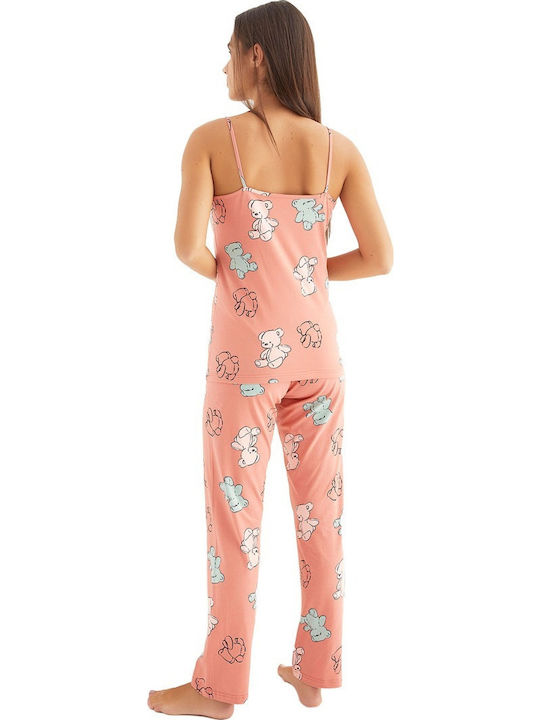 Siyah Inci Summer Women's Pyjama Set Pink
