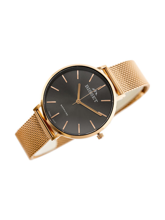 Bisset Watch with Pink Gold Metal Bracelet