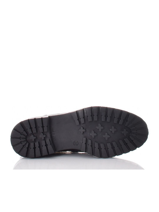 Leather Women's Moccasins in Black Color