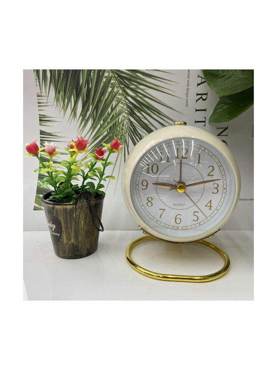 RS Tabletop Clock with Alarm White 5023-2