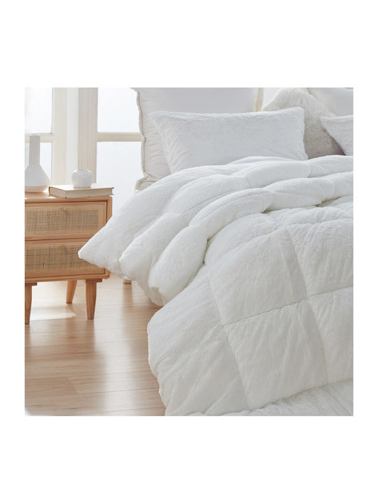 Saray Home Κουβερτοπάπλωμα Σετ Υπέρδιπλο 220x240εκ. Ιβουάρ 3τμχ 180 GSM