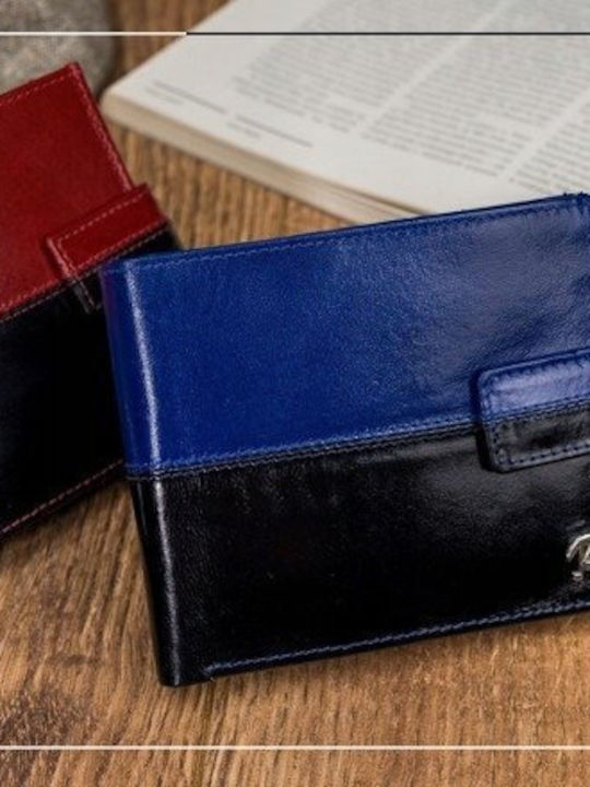 Кожено Мъжки Портфейл Карти с RFID Червен