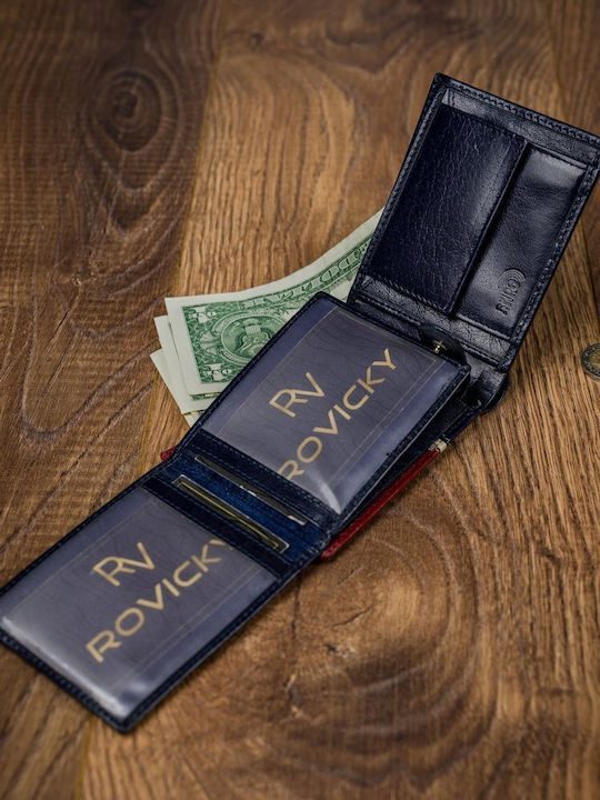 Leather Men's Wallet Cards with RFID Red