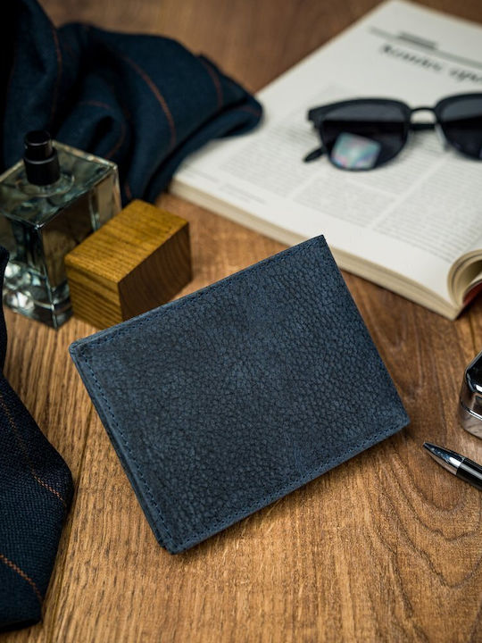 Leder Herren Geldbörse Karten mit RFID Blau