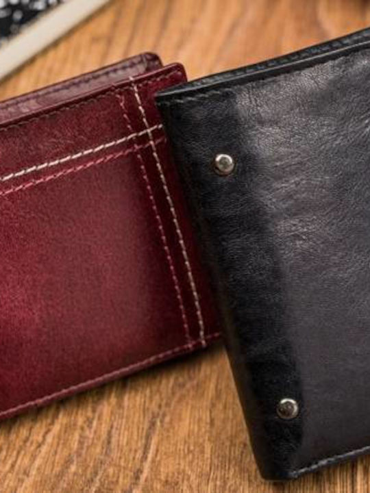 Leder Herren Geldbörse Karten Schwarz
