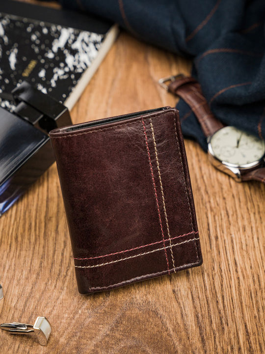 Leder Herren Geldbörse Karten mit RFID Braun