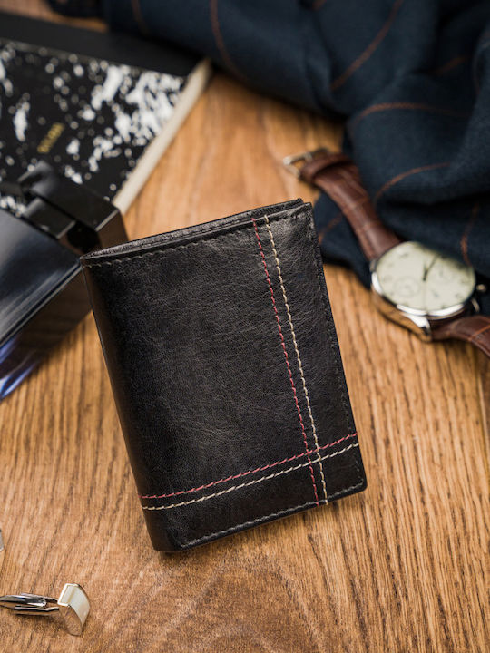 Leder Herren Geldbörse Karten Schwarz