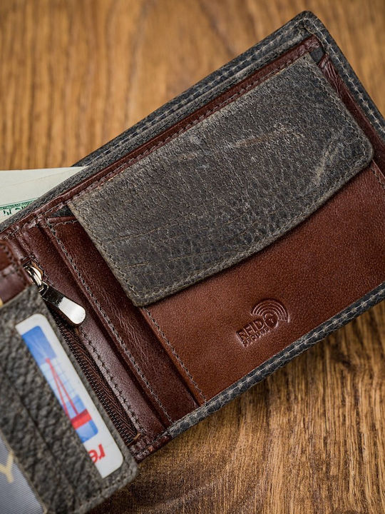 Leather Men's Wallet Cards with RFID Beige