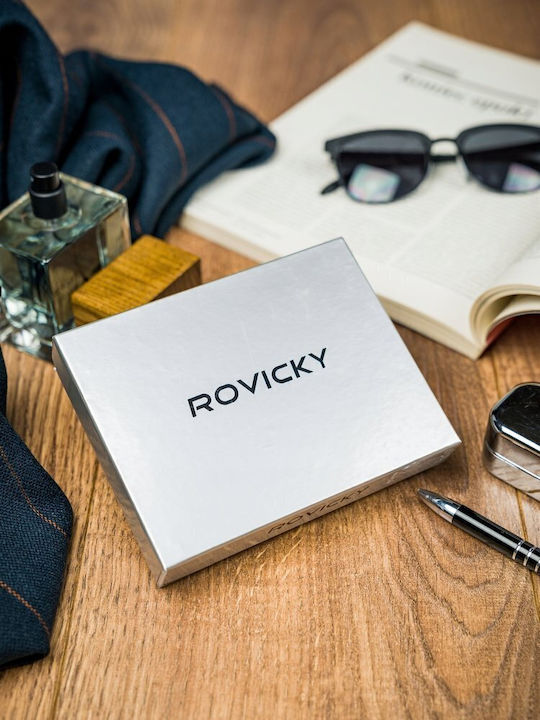 Leather Men's Wallet Cards with RFID Red