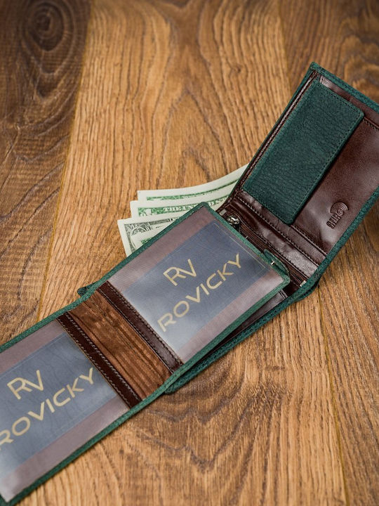 Leather Men's Wallet Cards with RFID Blue