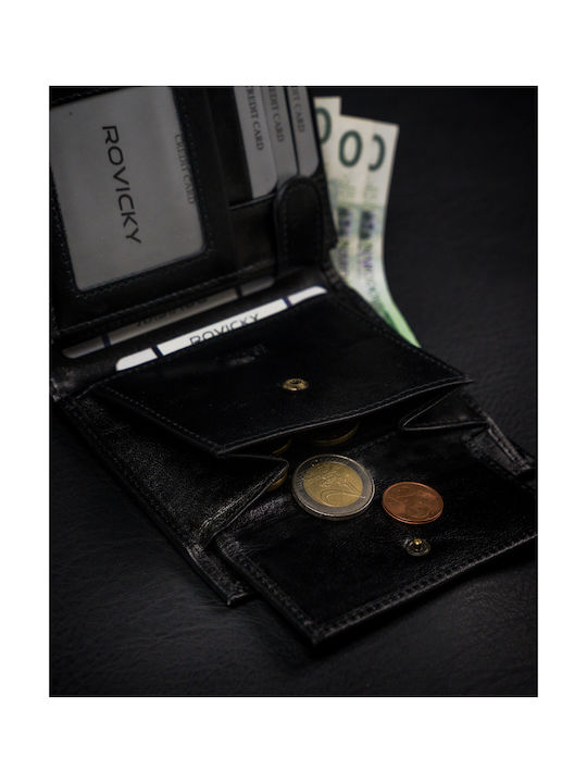 Men's Leather Card Wallet with RFID Black