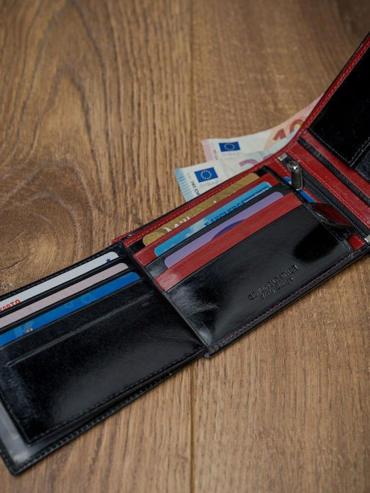 Дървен Мъжки Портфейл С RFID Червен