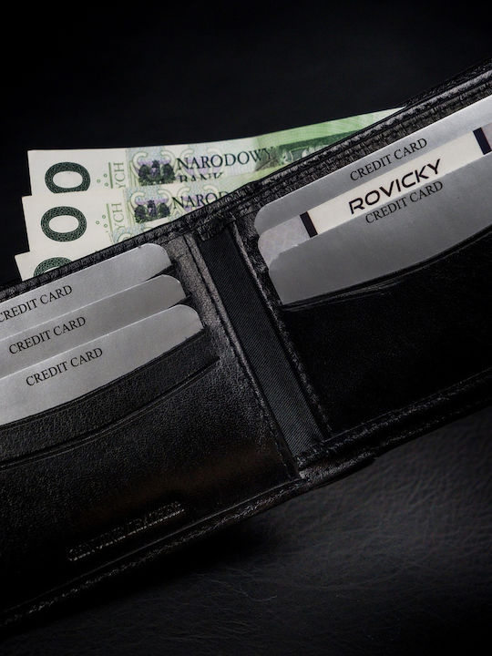 Leder Herren Geldbörse Karten mit RFID Schwarz