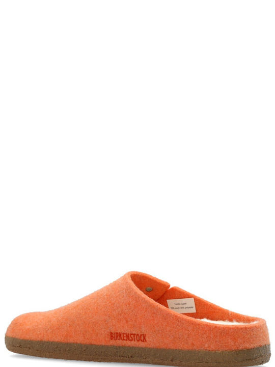 Birkenstock Zermatt Shearling Anatomische Damen Hausschuhe in Orange Farbe Schmal Passform