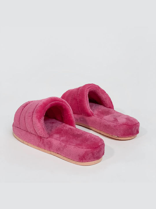 Ipatios Winter Women's Slippers with fur in Fuchsia color