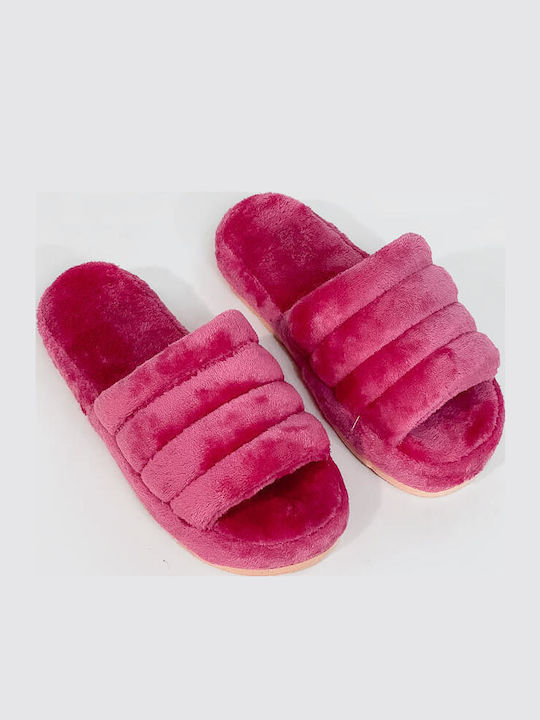 Papuci de Damă de Iarnă cu Blană Fuchsia