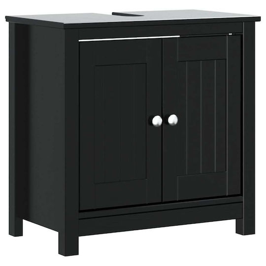 vidaXL Badezimmerschrank B60xT10.5xH59cm Schwarz
