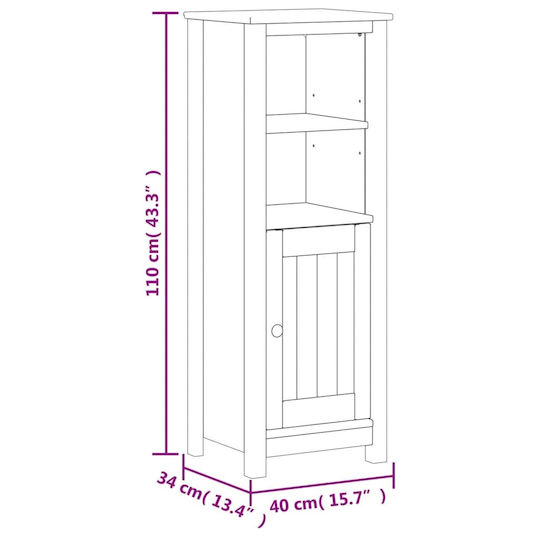 vidaXL Ντουλάπι Μπάνιου 60x10.5x110cm Μαύρο