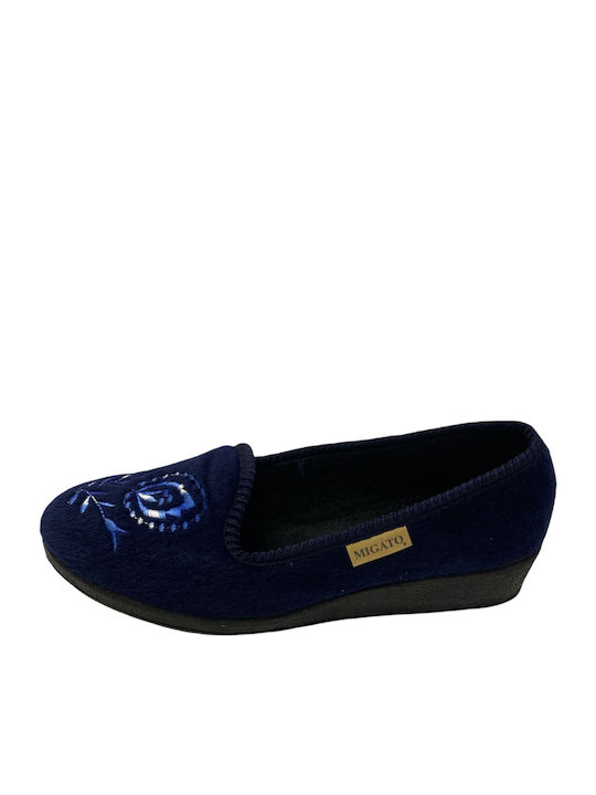 Migato Winter Women's Slippers in Blue color