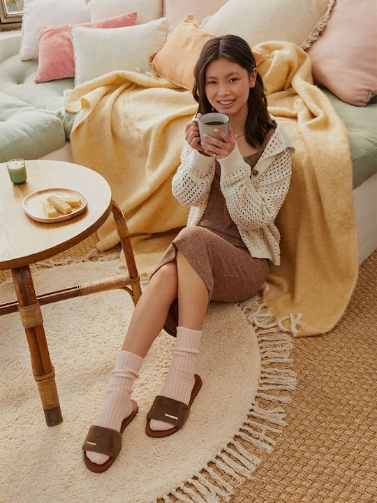Зимни женски чехли в Brown цвят
