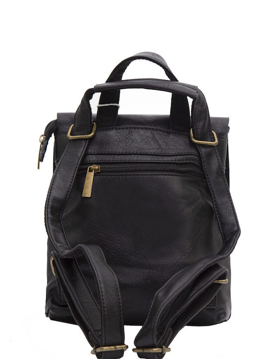 Paolo Bags Damen Tasche Rucksack Schwarz