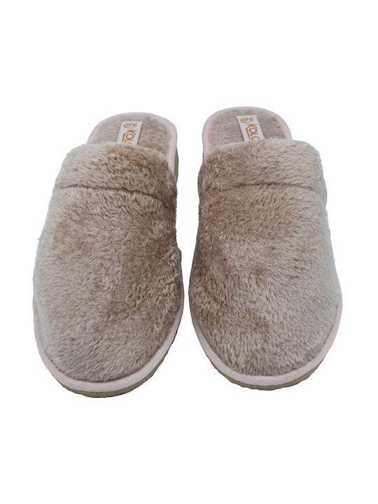 Kolovos Winter Women's Slippers in Beige color