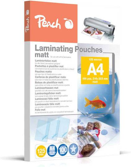 Peach Foi De Laminare Mat 125 Microni 100 Bucăți